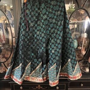 Ethnic Indian Wear Teal and Black Belly Dancing Bollywood Outfit 3 Pc